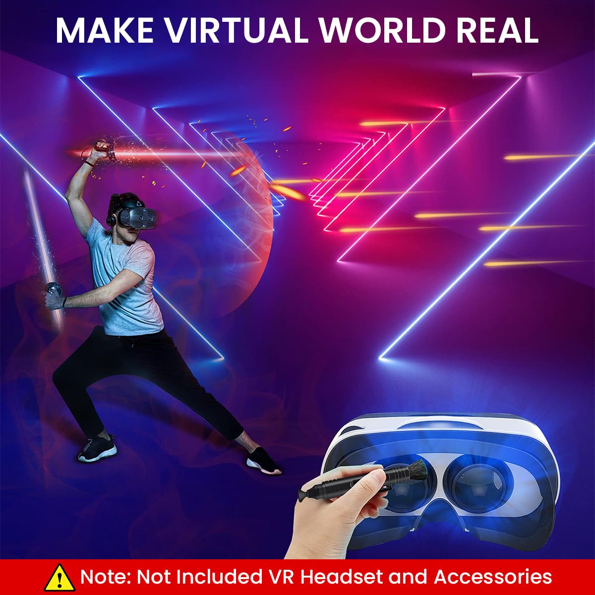 ZORBES® VR Headset Cleaning Kit, VR Lens Cleaner, Lens Pen Cleaner Kit for Meta Oculus Quest 2 3 /Xbox/PS/Wii, Cleaning kit for VR Facial Interface & Face Cover Protect Lens from Dust