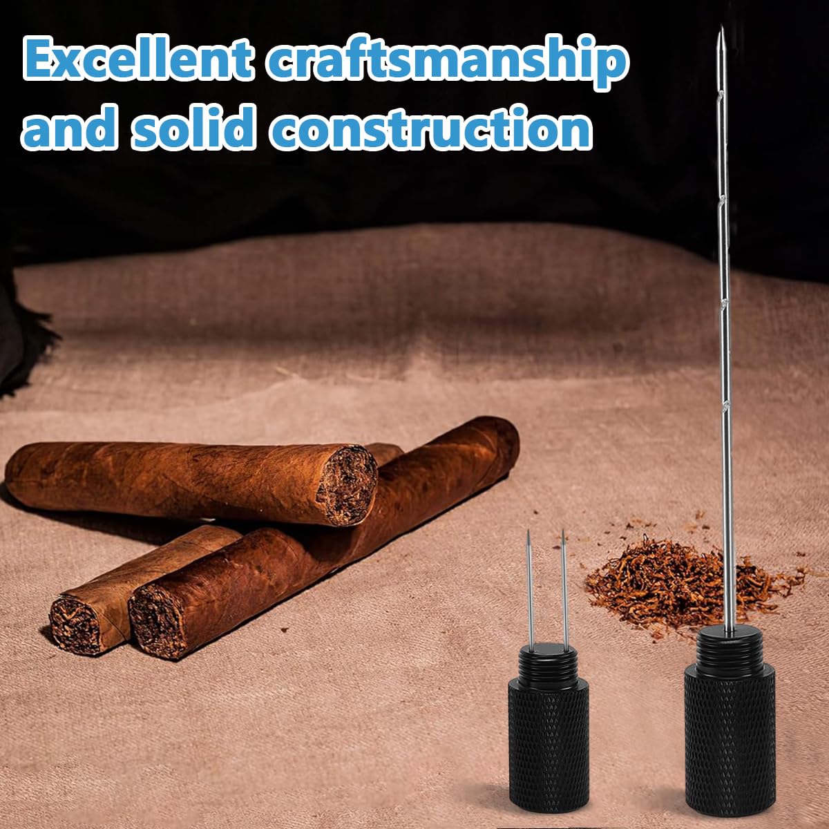 Climberty 3-in-1 Cigar Punch Tool Set with Cigar Punch (8mm), Cigar Draw Enhancer Cutter and Twin Nubber (Black)
