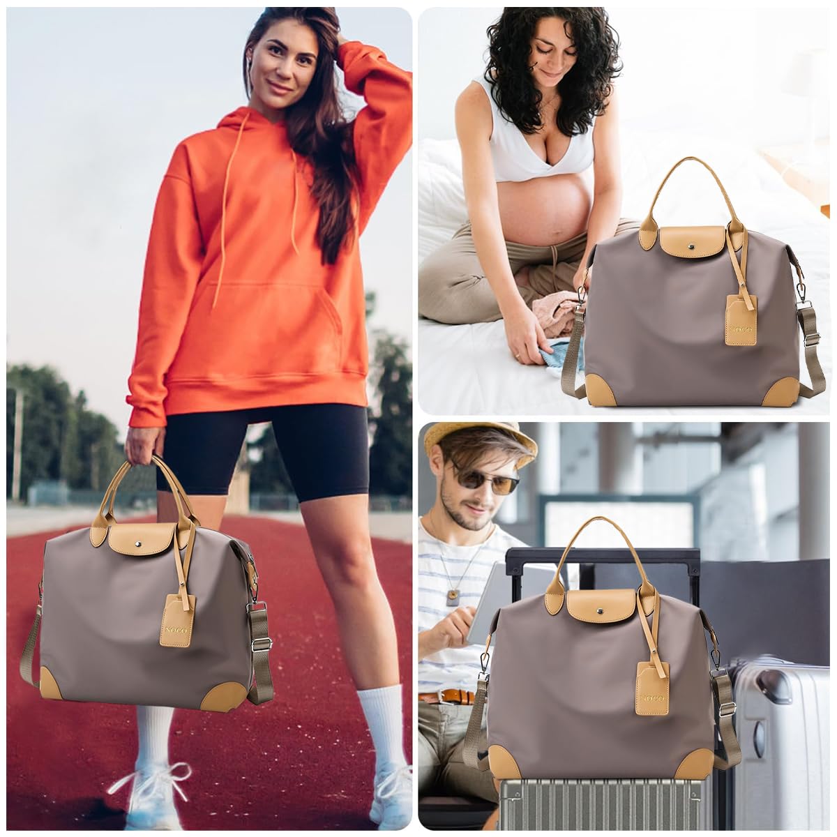 PALAY Women Duffel Bag Waterproof Travel Bag Oxford Clothes Handbag with Shoulder Strap Fashion Women Duffel Bag Tote Bag Fitness Bag, 41x16x33cm