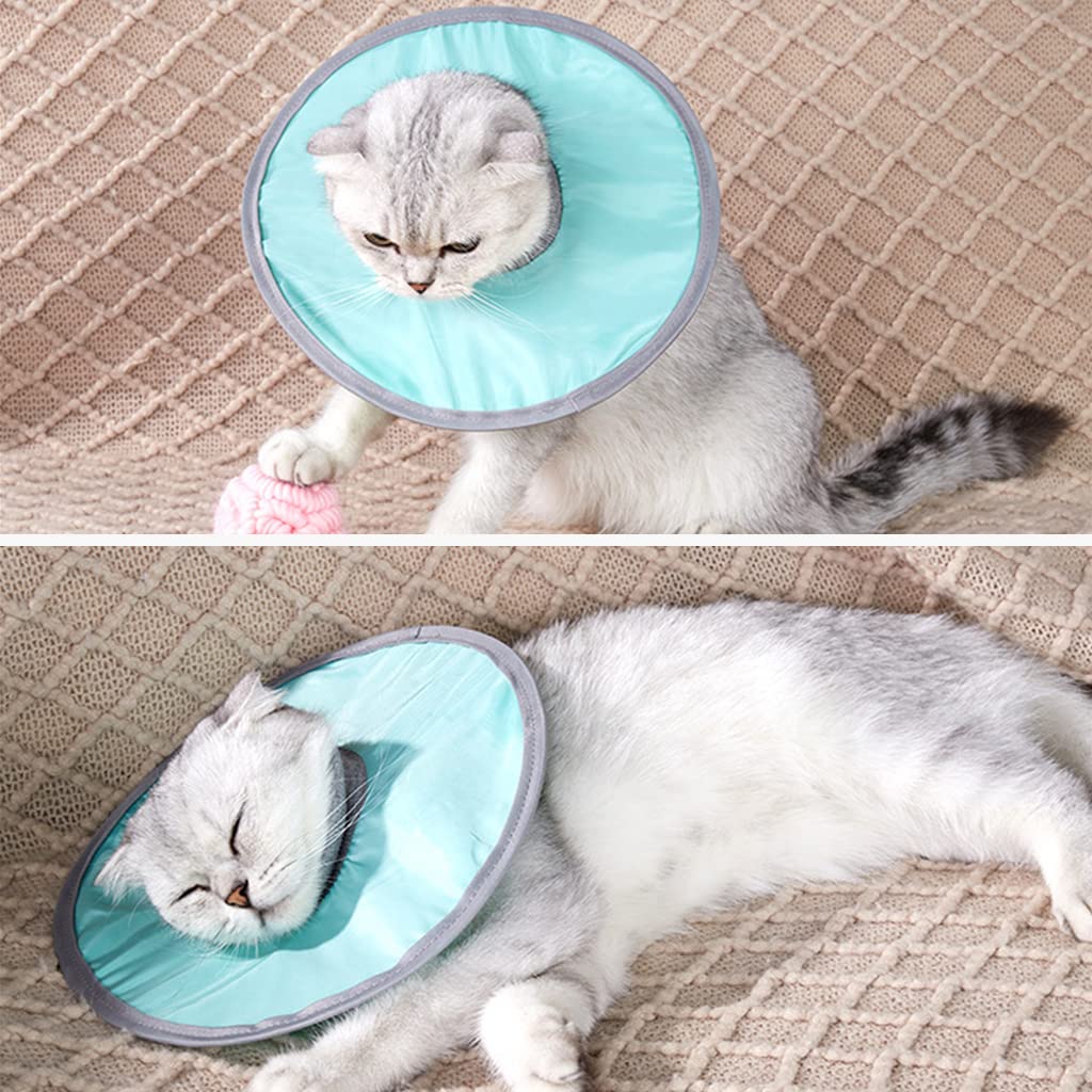 Qpets Cat Cone Collar Adjustable Size Cats Cone Collar, After Surgery for Anti-Licking Cat Cone Collar, Surgery Recovery Collar for Pet (M, Diameter 25cm)