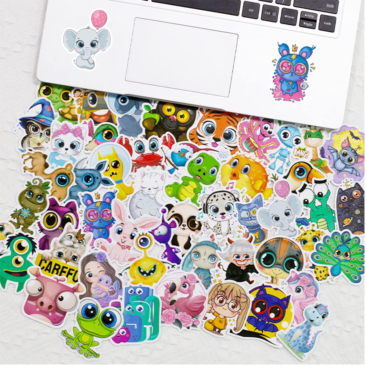 HASTHIP Skin Stickers for Scrapbook Journal Cute Cartoon Stickers for Laptop Compute, Water Bottle,Travel Case, Waterproof Tape Sticker Wall Stickers for Boys Girls