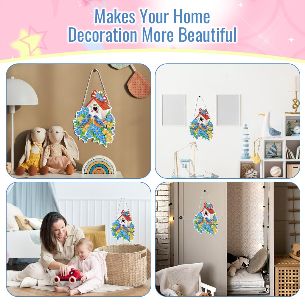 PATPAT Diamond Painting Kit for Adults Kids Hanging Christmas Diamond Art Kits Diy Crystal Paint Art and Craft Kit, Diamond Painting Decoration Kit Crystal Wreath for Wall Door Home Christmas Decor