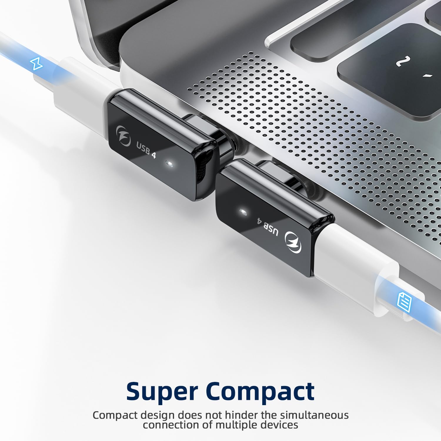 ZORBES® USB C 4.0 Adapter, Right Angle Magnetic USB C Adapter Supports PD 240W 40Gbps Adapter & 8K@60Hz Video Display PD24Pin Zinc Alloy USB C Adapter for Thunderboard 4/3 MacBook Pro/Air