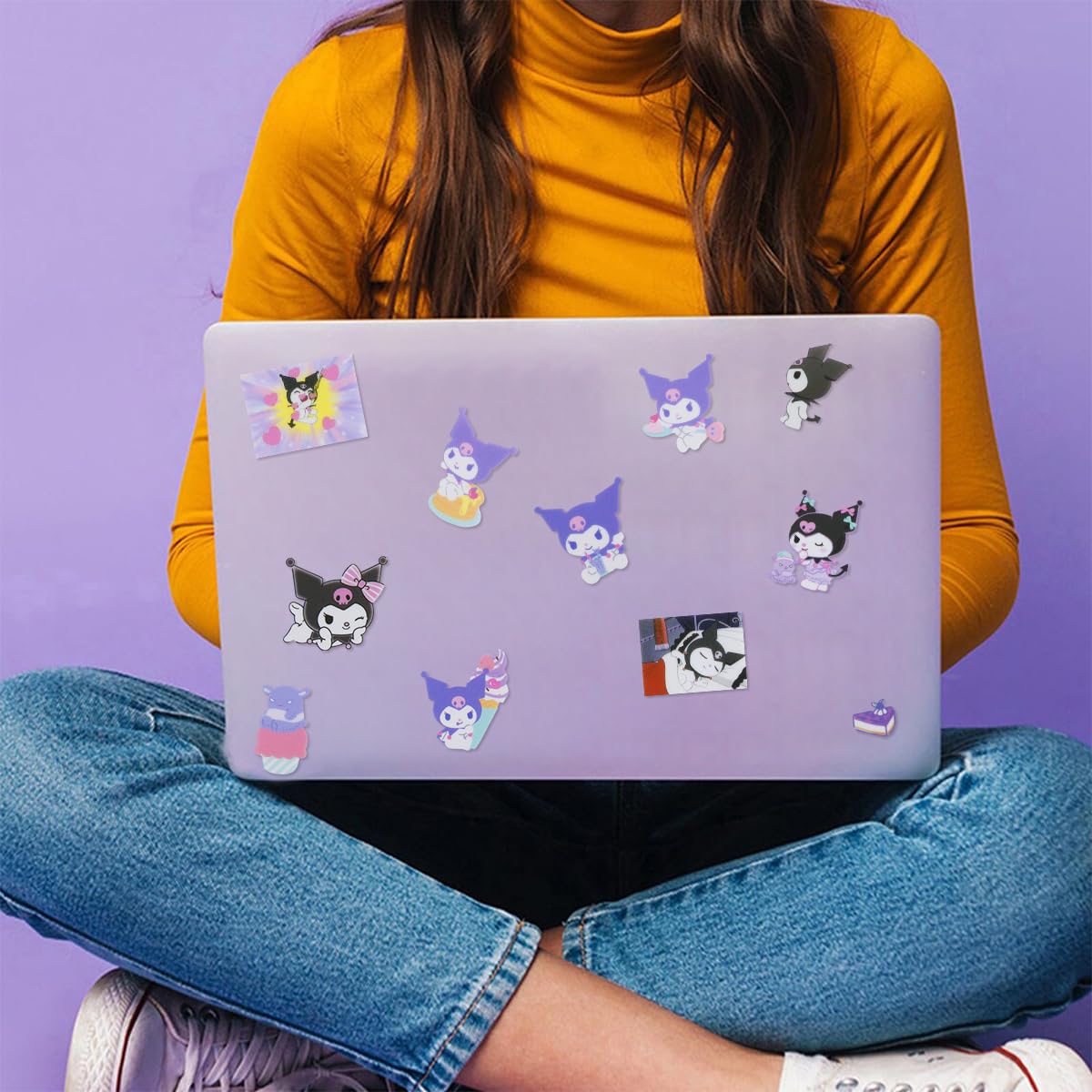 HASTHIP Kuromi Sticker Gift Set - 100Pcs Kuromi & Melody Stickers, Cute Stickers Decals Assorteds Kawaii Sticker Gifts for Kids Teens Girls Adults, Ideal DIY Decor & Gift For Sanrio Fans
