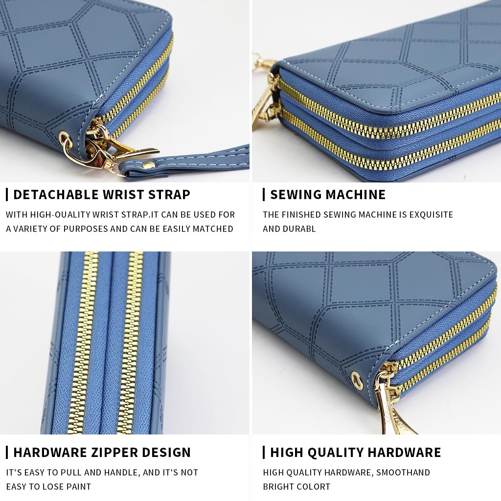 PALAY Hand Purse for Women PU Leather Wallet RFID Bag Clutch Bag Long Wallet for Women with Hand Strap Fashion Card Holder Ladies Purse