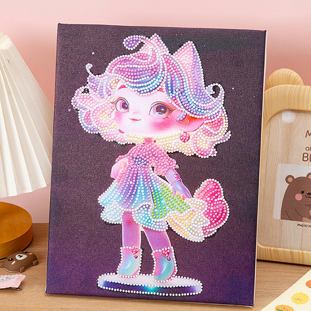 HASTHIP Luminous Princess Diamond Art Painting Kits for Girl 5D Paint with Diamonds Pictures Gem Art Painting Kits Full Drill Diamond Dots Paintings for Beginners, 12x16inch