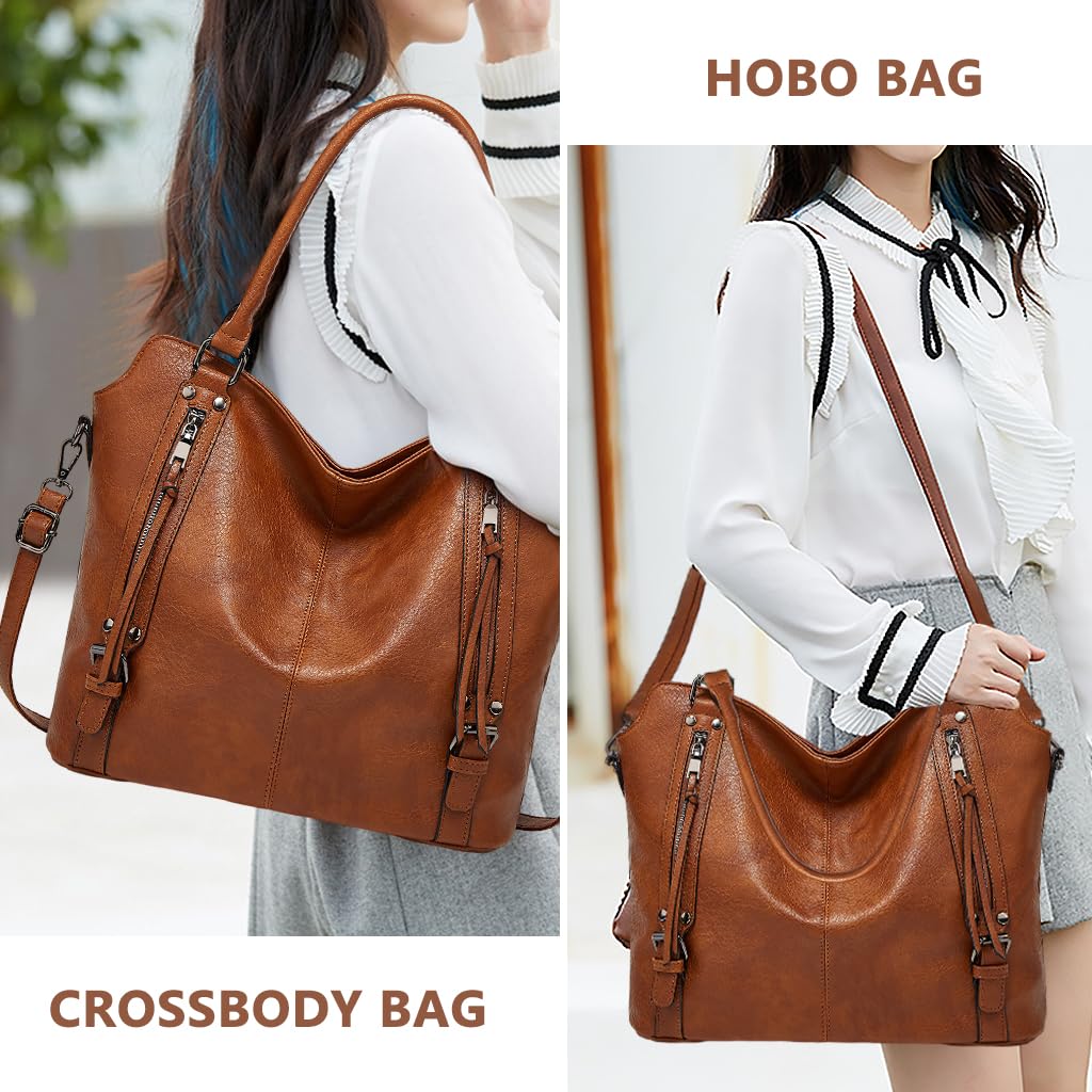 PALAY Tote Bags For Women PU Leather Hobo Bags for Women Purse Stylish 2 in 1 Handbags with Shoulder Strap Ladies Office Bag