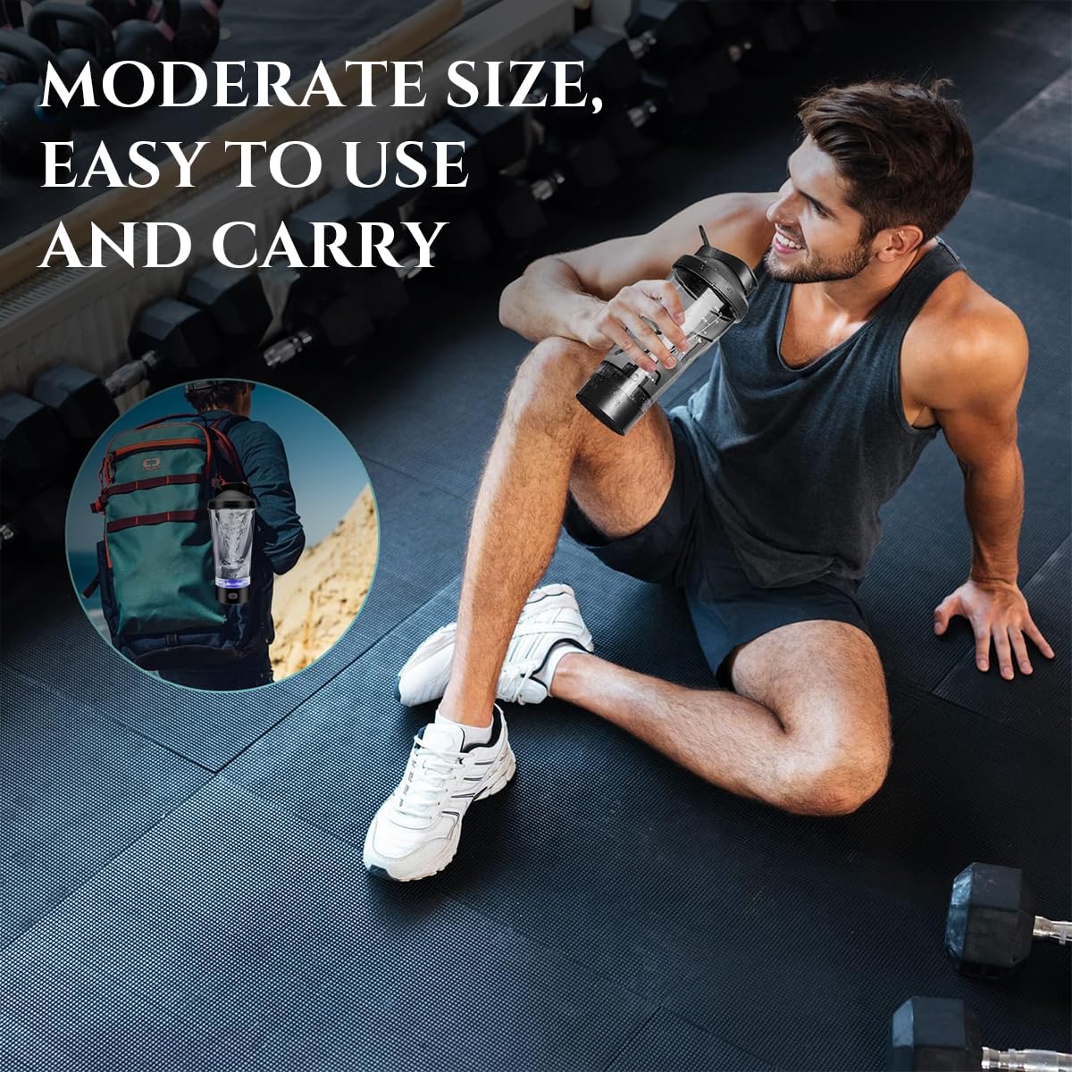 HASTHIP 450ML Electric Shaker Bottle - USB Rechargeable 16oz Auto-Stop Protein Mixer for Smooth Shakes, Juices - Easy Clean, BPA-Free Gym Drink Blender for Coffee, Oats, Supplements