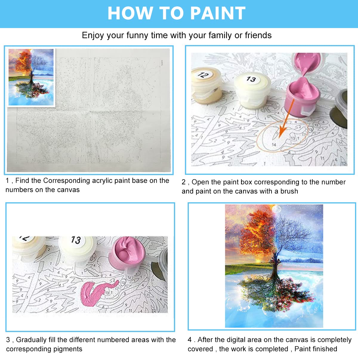 HASTHIP Diy Oil Paint, 40 * 50Cm Paint By Numbers Kits, Painting Kit For Adults And Kids, Unframed Printed Canvas For Home Wall Decor, Style 3, Beige