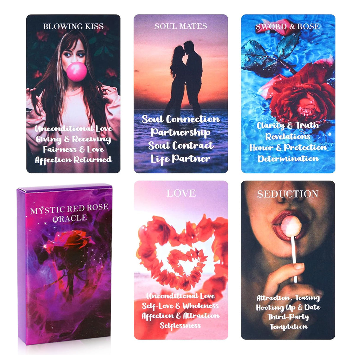 PATPAT Love Oracle Cards for Beginners with Meanings on Them 53 PCS Loving Tarot Deck with Messages on Cards Providing Guidance