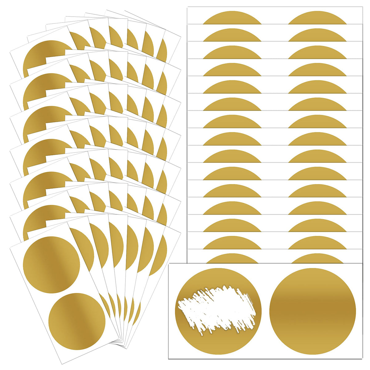 HASTHIP 100Pcs Scratch Off Stickers for Party Game Prize Self Scratch Off Stickers Adhesive Scratch Off Stickers for Lottery Tickets, DIY, Raffle Card Games (Golden)