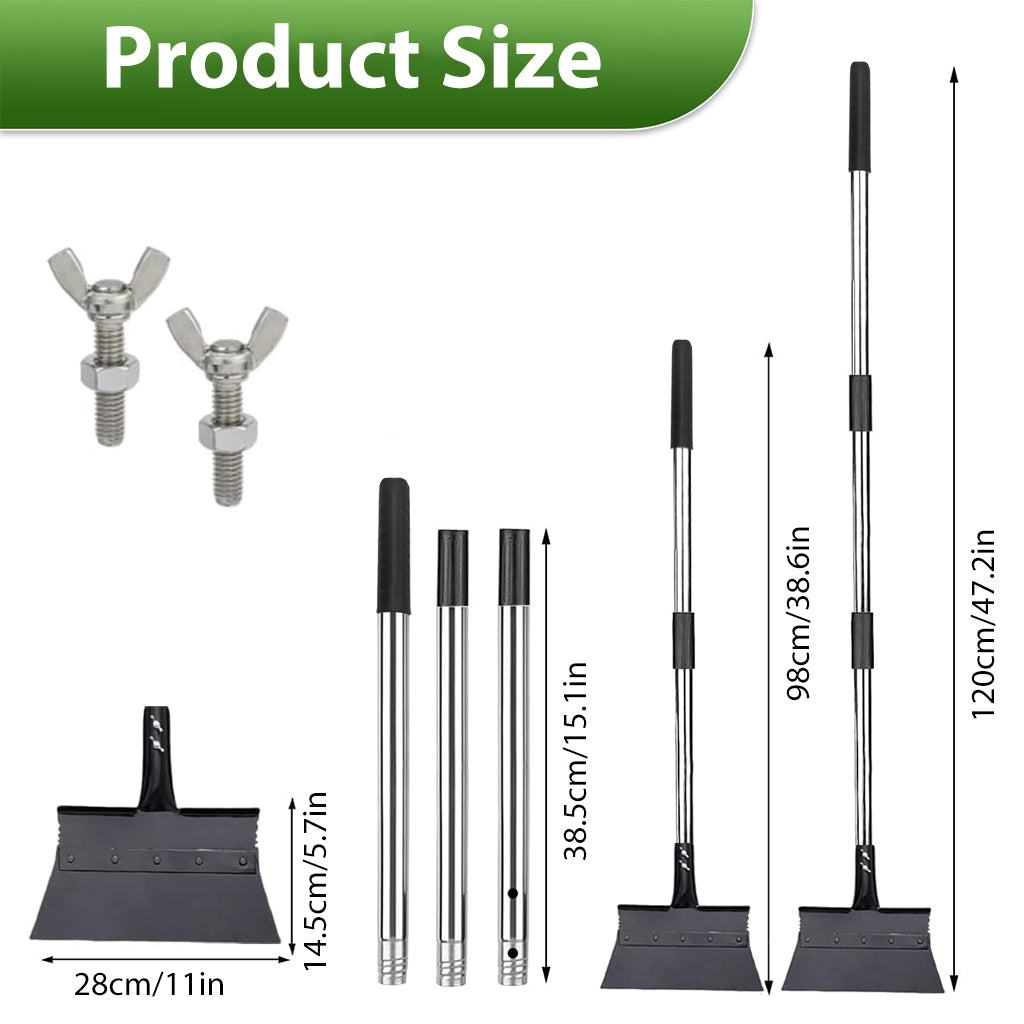 HASTHIP Garden Flat Head Shovel - Garden Weed Spade Shovel - 120CM Garden Cleaning Shovel - Steel Shovel for Gardening with Long Handle - Garden Floor Scraper Shovel - Gardening Weed Remover Tool