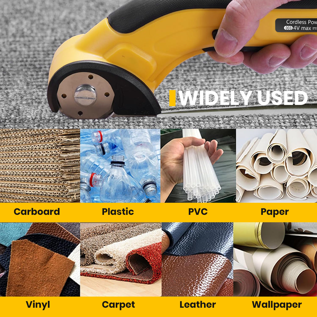Serplex Electric Cutter USB Rechargeable Cutter Heavy Duty Rotary Cutter Tool Box Opener Tailor's Cutter Multi Purpose Electric Utility Cutter for Fabric, Cardboard, Thin Plastic Sheet