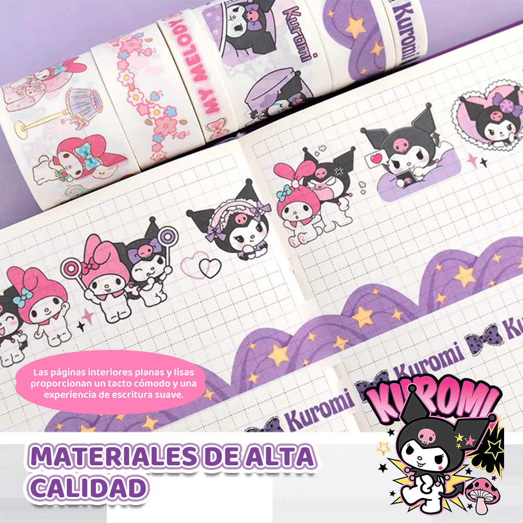 HASTHIP Kuromi Stickers, Vinyl Waterproof Washi Tape Set for Laptop, Water Bottle, Travel Case, Phone, Skateboard, Scrapbook - Kawaii Stickers for Kids, Adults, Teens, Girls