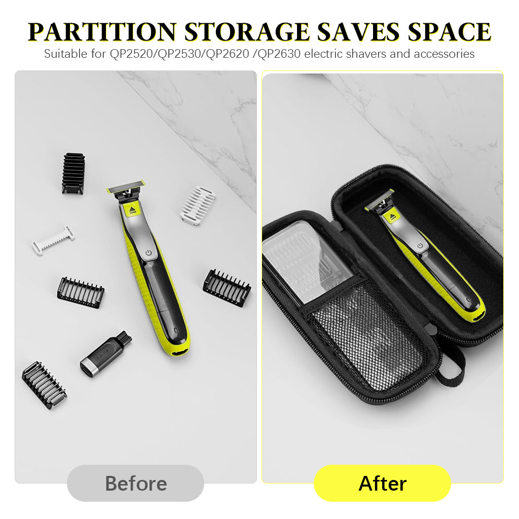 HANNEA Hard Case for Electric Trimmer and Shaver, Hard Travel Case for QP2520/ QP2530 /QP2620 /QP2630 Men's Electric Trimmer Shaver and Attachments (Case Only)