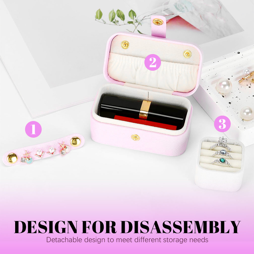 MAYCREATE Travel Jewellery Box Earrings Organizer Box Portable Small Jewellery Organizer Holder for Rings, Slim Necklace, Bracelets, Earrings, Ear Studs