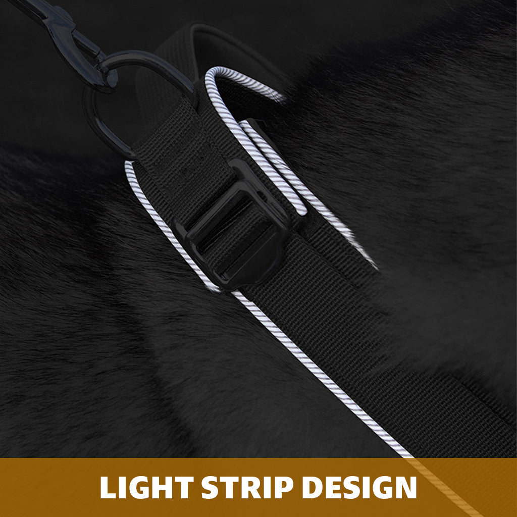 Qpets Dog Collar Tactic, Dog Collar with Control Handle & D Ring Safety Reflective Dog Collar Adjustable Sliding Buckle Training Collar for 30-50kg Dogs