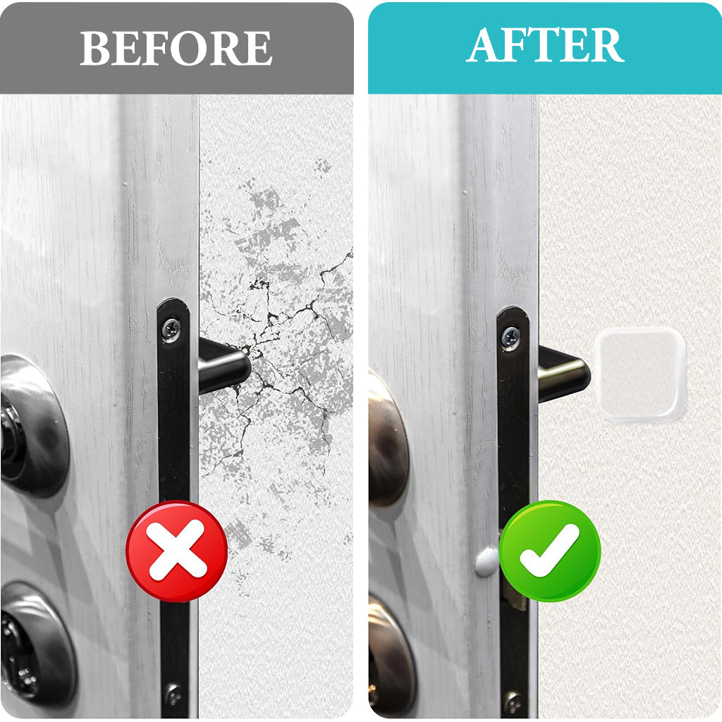 ZIBUYU Door Stoppers Silicone Door Stopper 1.57'' Square Noise Reduction Wall Protectors Self Adhesive Wall Door Knob Stoppers for Room Doors, Bathroom Roors