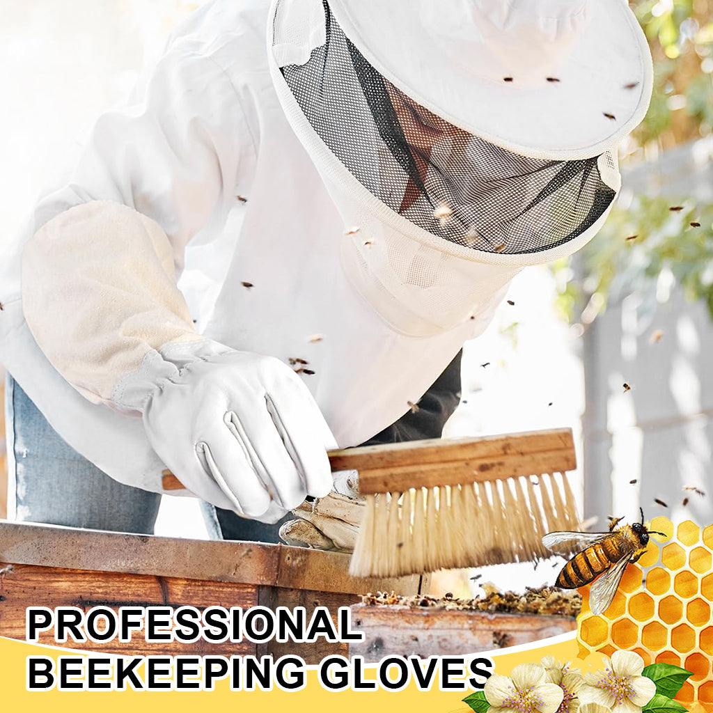HASTHIP Beekeeping Gloves Elastic Cuff Elbow-length Protective Working Gloves Thicken Anti-slip Gardening Gloves Landscaping Gloves for Men Women, XL