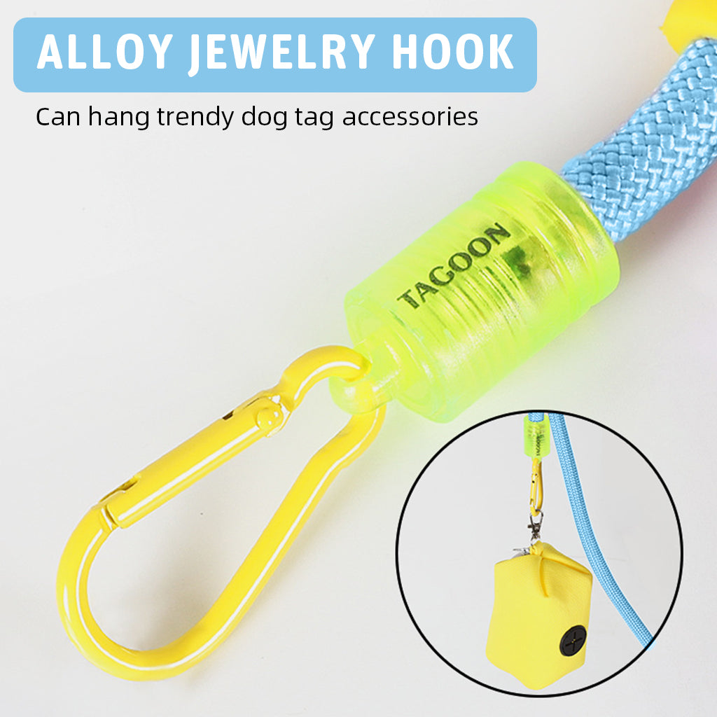 Qpets 5ft Dog Leash with 360 Degree Swiveling Alloy Attachment Buckle Nylon Woven Dog Leash No Pull Dog Leash with Soft Padded Handle & Extra Attaching Carabiner