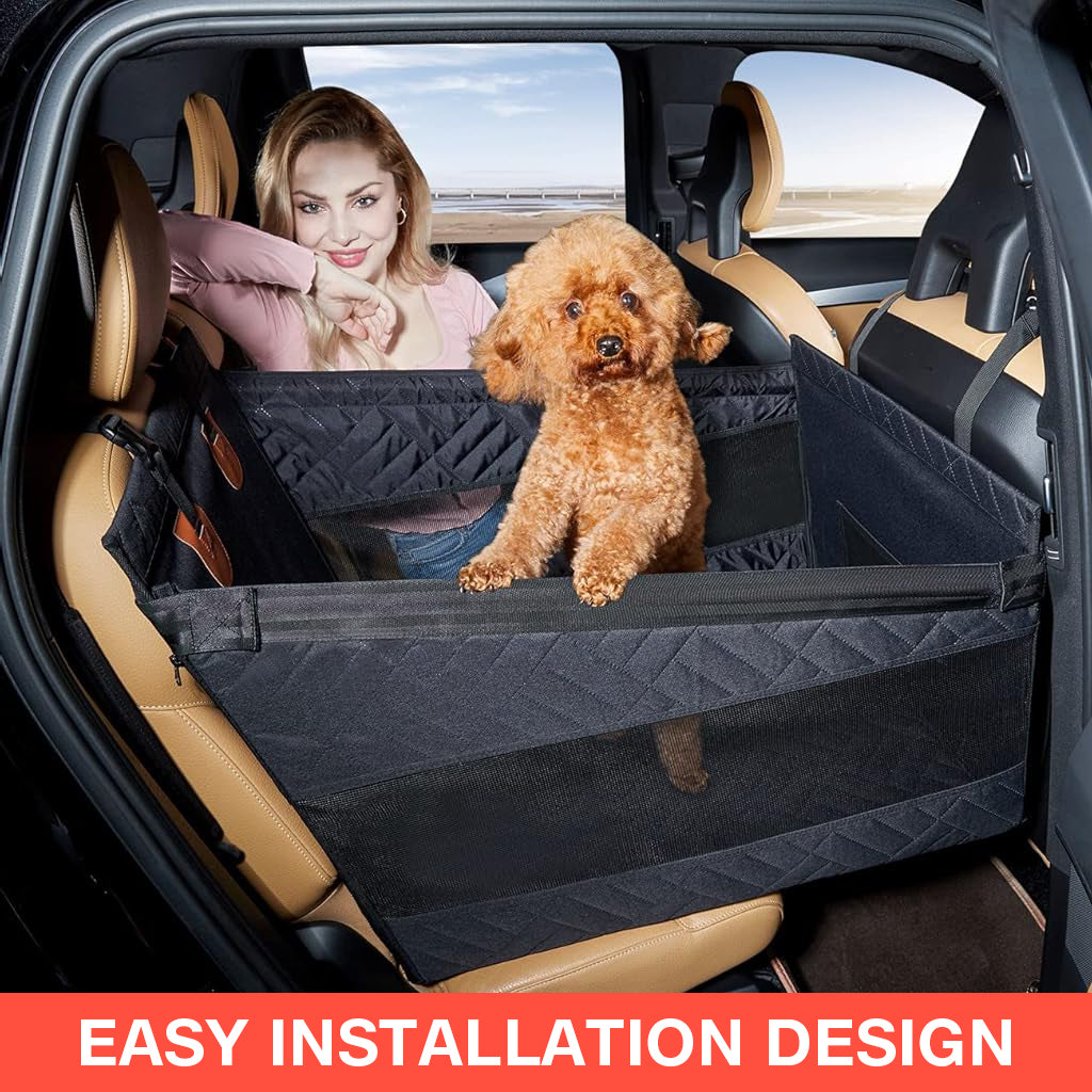 Qpets Dog Car Seat Cover, Dog Use Seat Mat Pet Use Car Backseat Mat, Waterproof Dog Car Seat Cover Oxford Cloth Dog Car Seat, 600D
