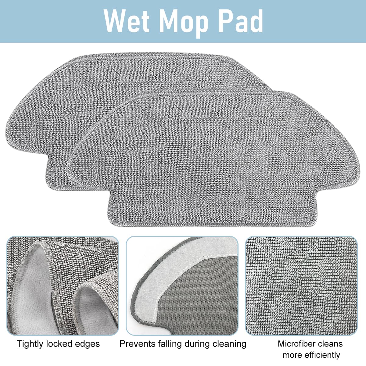 Verilux Mopping Cloth for Mi Robot Robot Vacuum Cleaner S10 Microfiber Absorbent Wet & Dry Use Mop Cloth Replacements for Vacuum S10