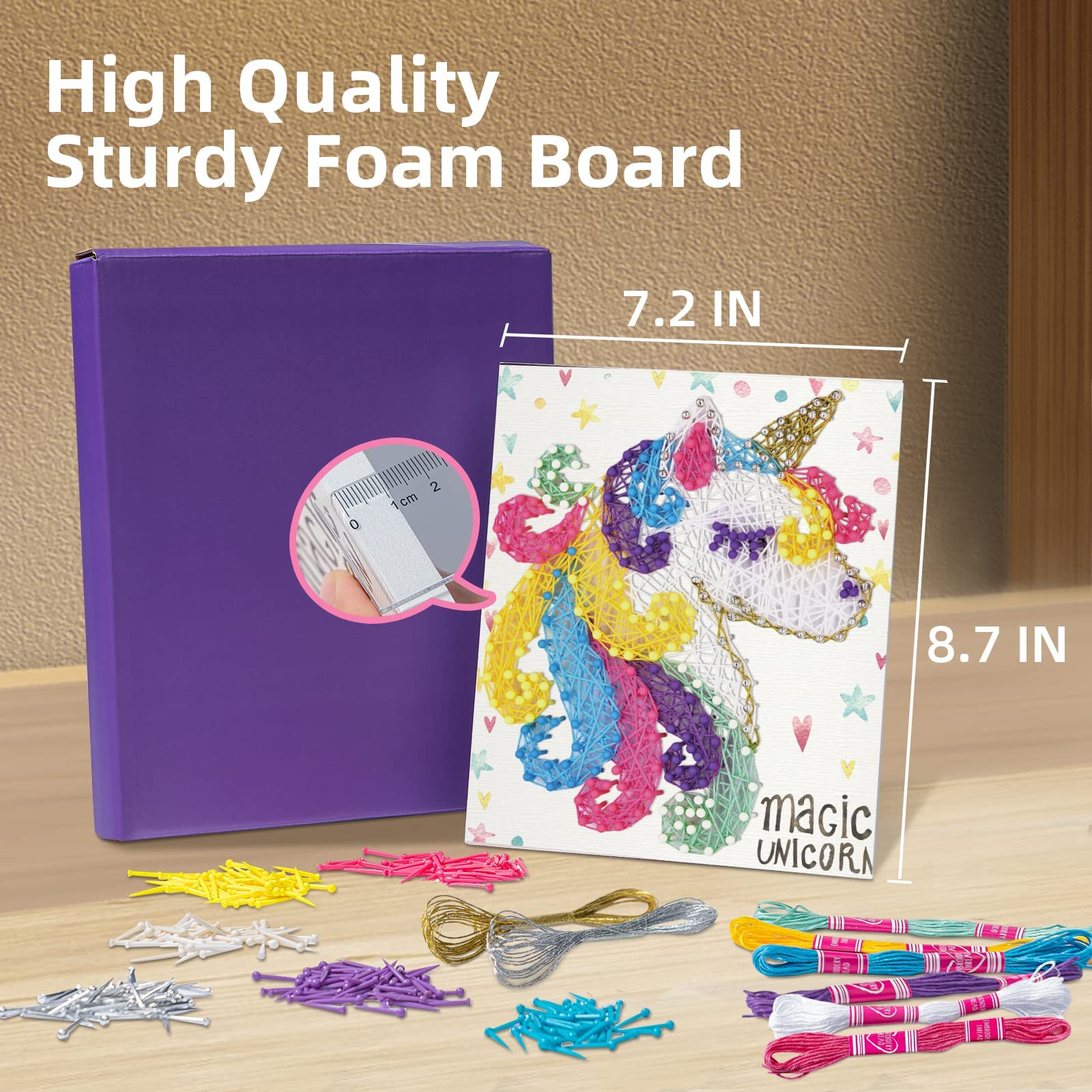 PATPAT String Art Kit Unicorn Art and Craft Kit for Girls Unicorn String Art Supplies with Phote Frame Kids Art and Craft Kit Christmas Birthday Gifts for Girls Boys Ages 6+