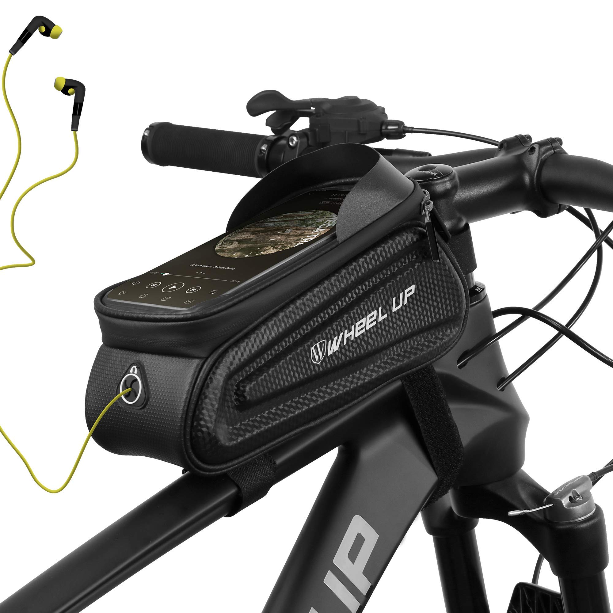 Proberos Cycle Frame Bag, Bicycle Storage Bag with 6.5'' Waterproof TPU Touch Screen & Double Zipper Design, Cycle Mobile Holder Bag for All Phones Upto 6.5 Inches Outdoor Riding Gear (Black-12)