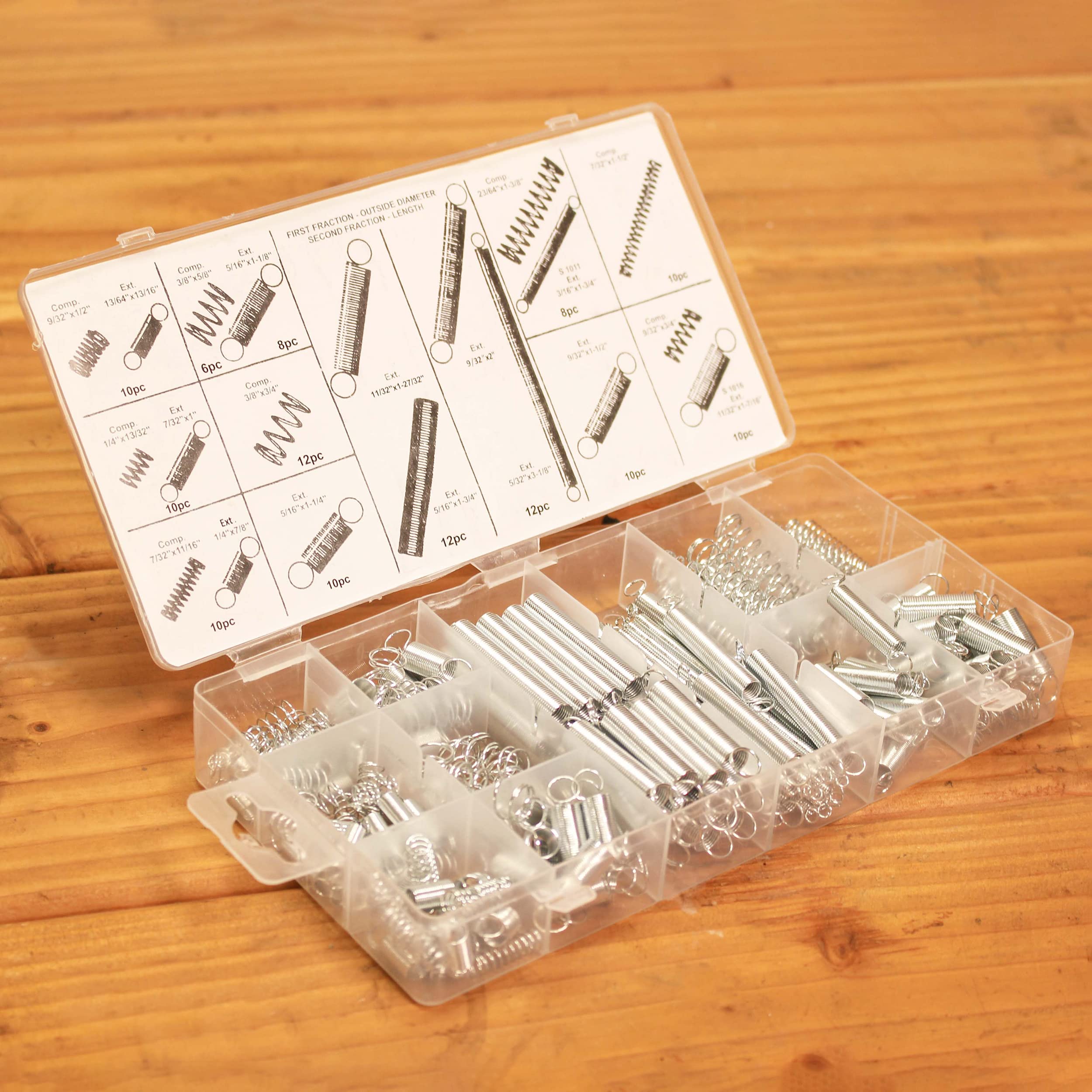ZIBUYU Springs Extension of Zinc Plated Compression Tension Springs for Projects Repair Tool Assortment Kit for 3D Printer, Machine DIY or Home Repairs, Silver - 200 Pcs