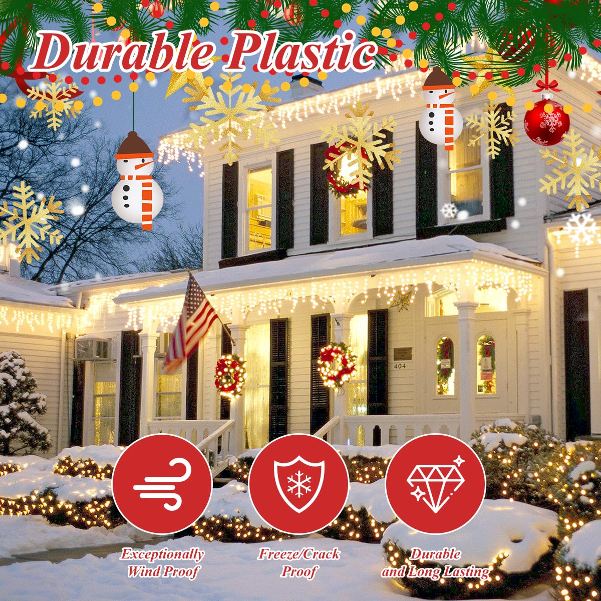 HASTHIP 100Pcs Plastic Light Clips Christmas String Light Clamps Hanging Hooks Reuseable Plastic Decorative Light Clip Hooks for Banners, Rope, Halloween Light Christmas String Light Accessories