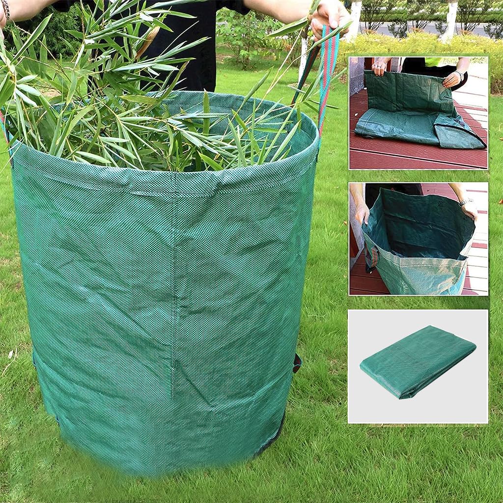 HASTHIP Heavy Duty Garden Waste Bag, 300L Reusable Leaf & Yard Trash Container, 80 Gallon PP Yard Debris Bag with Reinforced Handles for Lawn, Garden Tool Storage & Organic Waste Collection