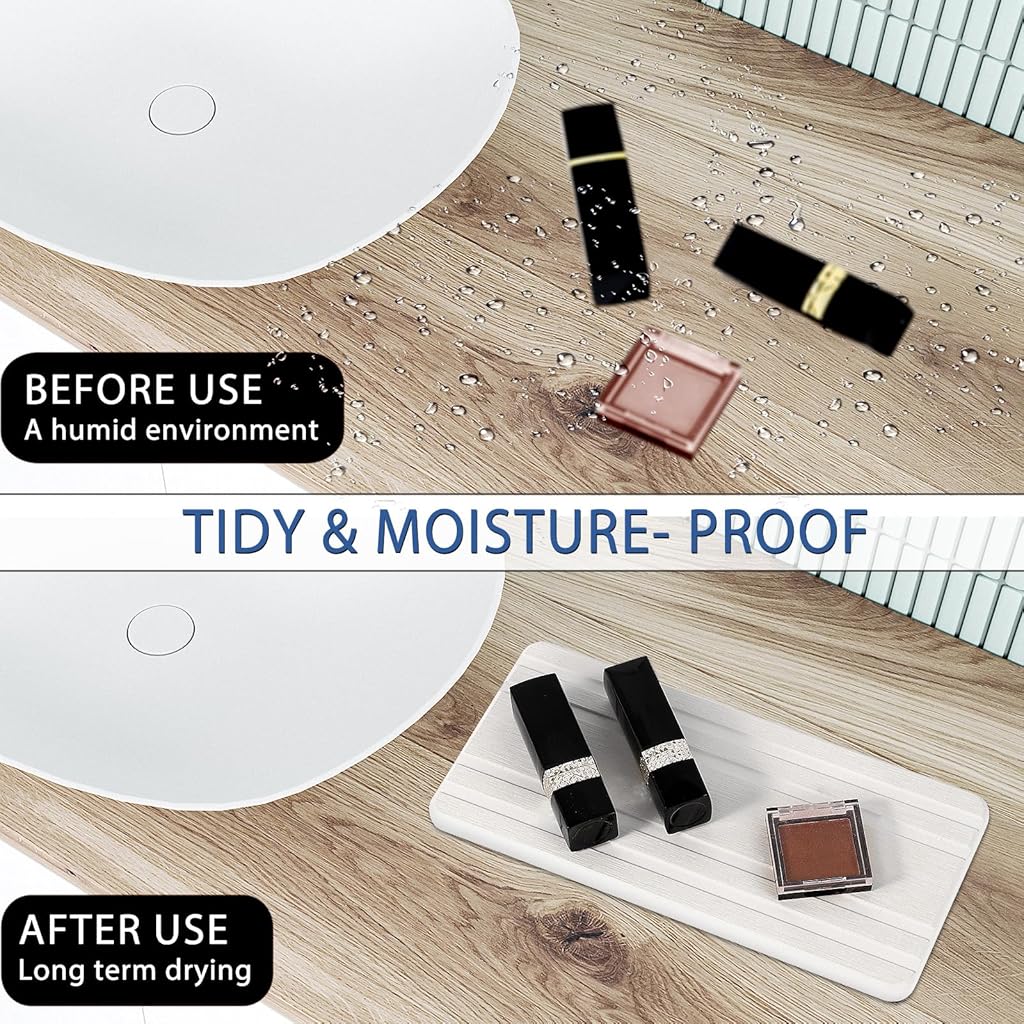 HASTHIP® 3PCS Water Absorbing Stone Tray,