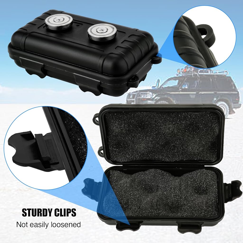ZIBUYU® Key Box For Under Car Hidden Key Holder For Outside With Magnet for Storage Spare Key A Compartment GPS Case Outdoor Waterproof Keychain Lock Box