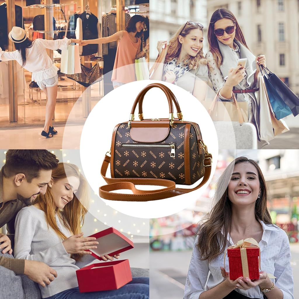 PALAY Handbag for Women Fashion Vintage Print Hand Bag with Shoulder Strap Evening Bag Shoulder Bag Crossbody Bag Casual Handbag Mother's Day Gift Christmas Gift for Sisters, 25x14x18cm