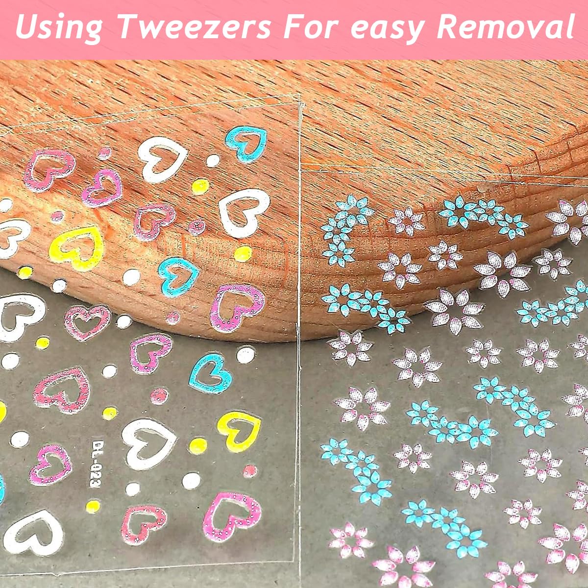 MAYCREATE Mini Flower Nail Art Stickers 30 Sheet Mini Colorful Daisy Nail Art Stickers for Nail Extension Self-Adhesive Embossing Flower Nail Stickers Nail Art Embellishments DIY Nail Art Stickers