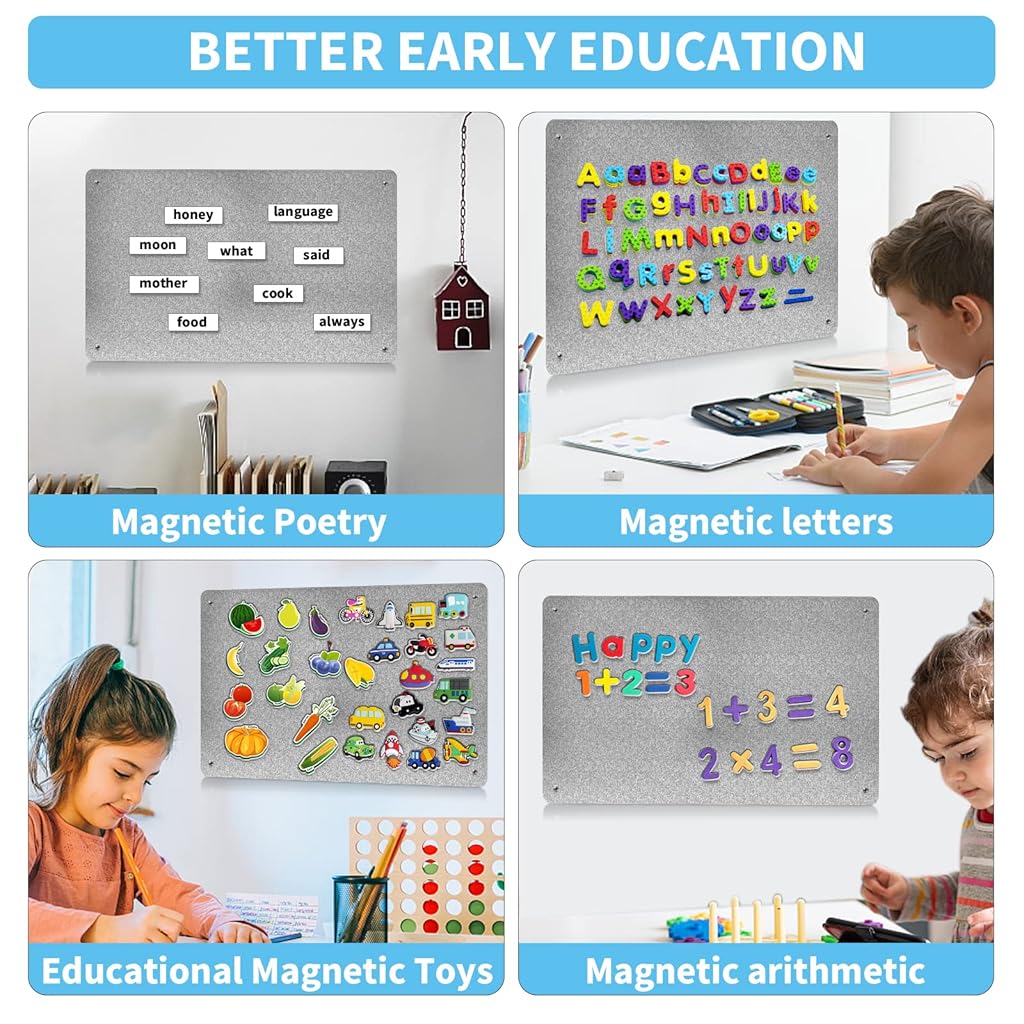 OFIFO® Stainless Steel Magnetic Board 43x30cm Wall Mounted Metal Memo Board for Home, Office, or Kitchen Organization & Display