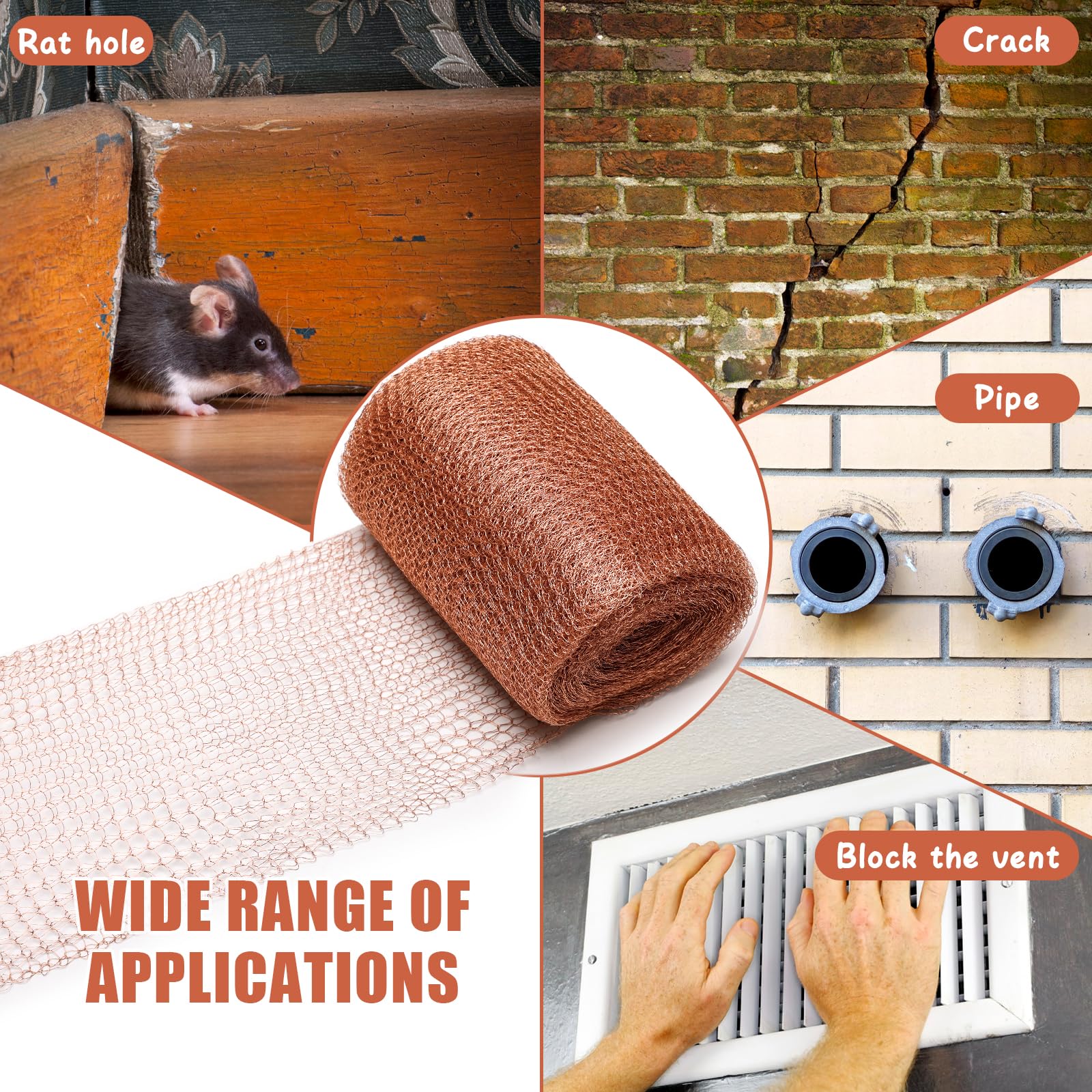 Supvox Copper Mesh for Electromagnetic Interference 5 Inches x 9.8 Feet RFI Shielding Copper Mesh Screen Copper Mesh Sheet Cuttable Copper Mesh Screen for Gardening Shield, Filtration