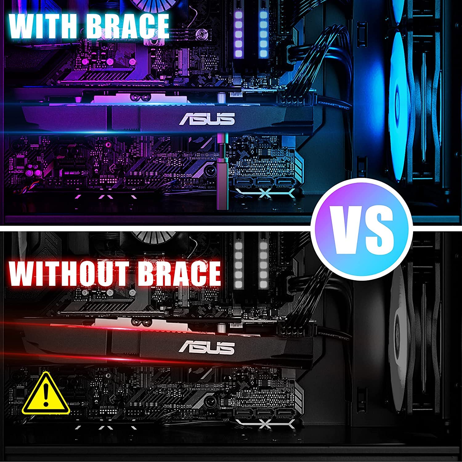 ZORBES Graphics Card Bracket, Aluminum Alloy Graphics Card Holder Bracket, GPU Stand. Adjustable Height Graphics Card GPU Brace Support Video Card Sag Holder Bracket Support Desktop Computer PC