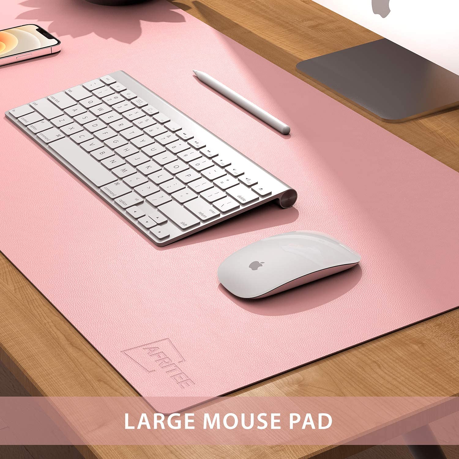 HASTHIP Mouse Pad Desk Pad Protector Mat - Dual Side PU Leather Desk Mat Waterproof Large Mouse Pad Work for Home/Office/Gaming