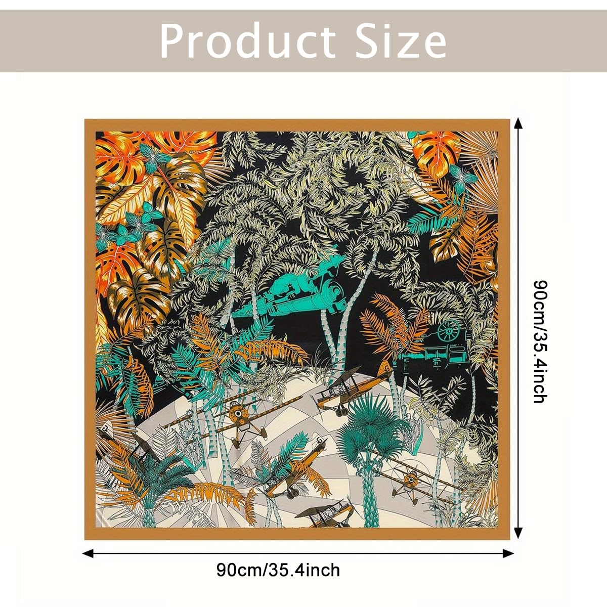 PALAY Women Neck Scarf 35 Inches Square Silk Scarf Luxury Silk-touch Head Scarf Neck Scarf Elegant Floral Square Scarf Head Wrap Hair Wrap Fashion Women Scarf Gift for Women