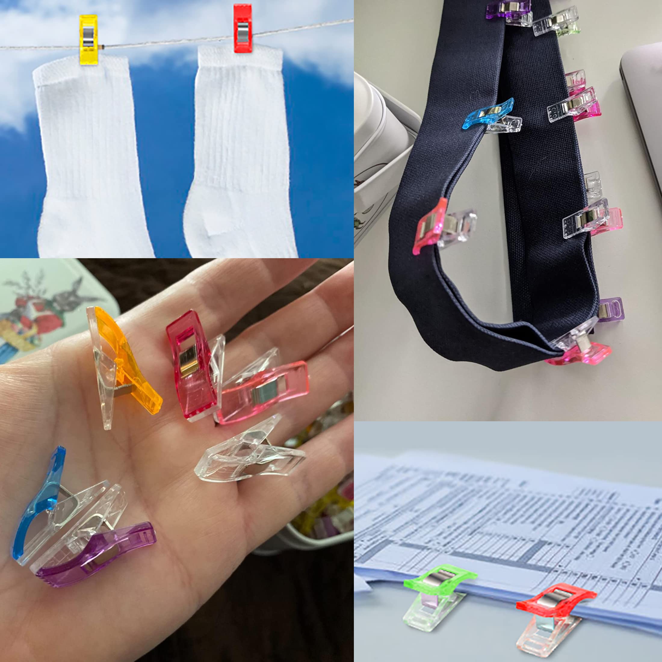 ZIBUYU Sewing Clips for Cloth Multipurpose Small Clips for Paper & Cloth Hold Clips Cute Holding Clips for Office & Home Stationery Supplies, Multicolor - 50 Pcs
