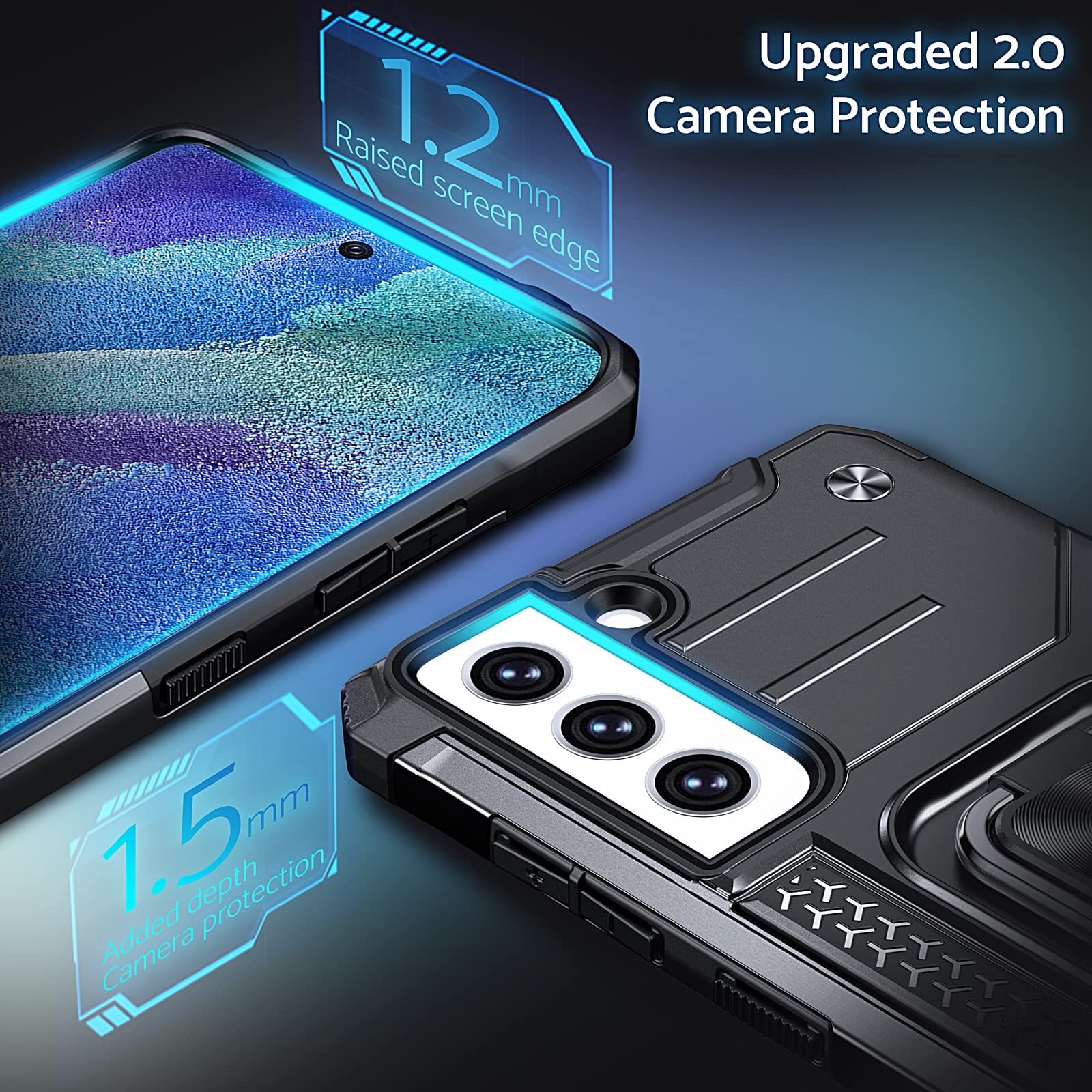 ZORBES Samsung Galaxy S21 FE 5G Case, with Rotatable Phone Ring Buckle and Magnetic Design, TPU Shockproof Protective Phone Case Phone Cover for Samsung Galaxy S21 FE