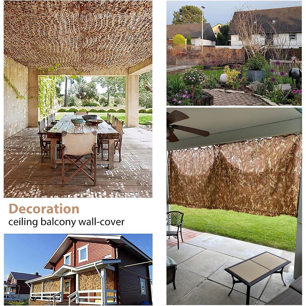 Optifit 1.5*3m Desert Camouflage Netting for Sunshade Scenarioal Decoration, Bird Watching, Durable Camouflage Net Military Nets, Woodland Camo Netting for Camping Camouflage Accessories