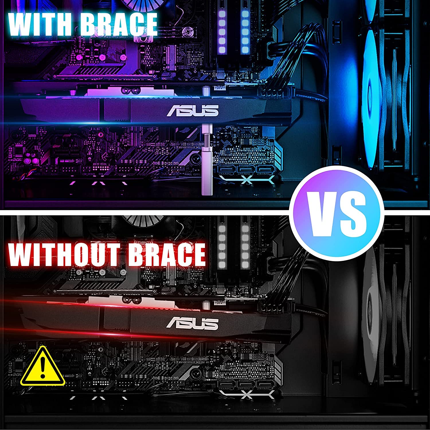 HASTHIP Graphics Card Bracket, Aluminum Alloy Graphics Card Holder Bracket, GPU Stand. Adjustable Height Graphics Card GPU Brace Support Video Card Sag Holder Bracket Support Desktop Computer