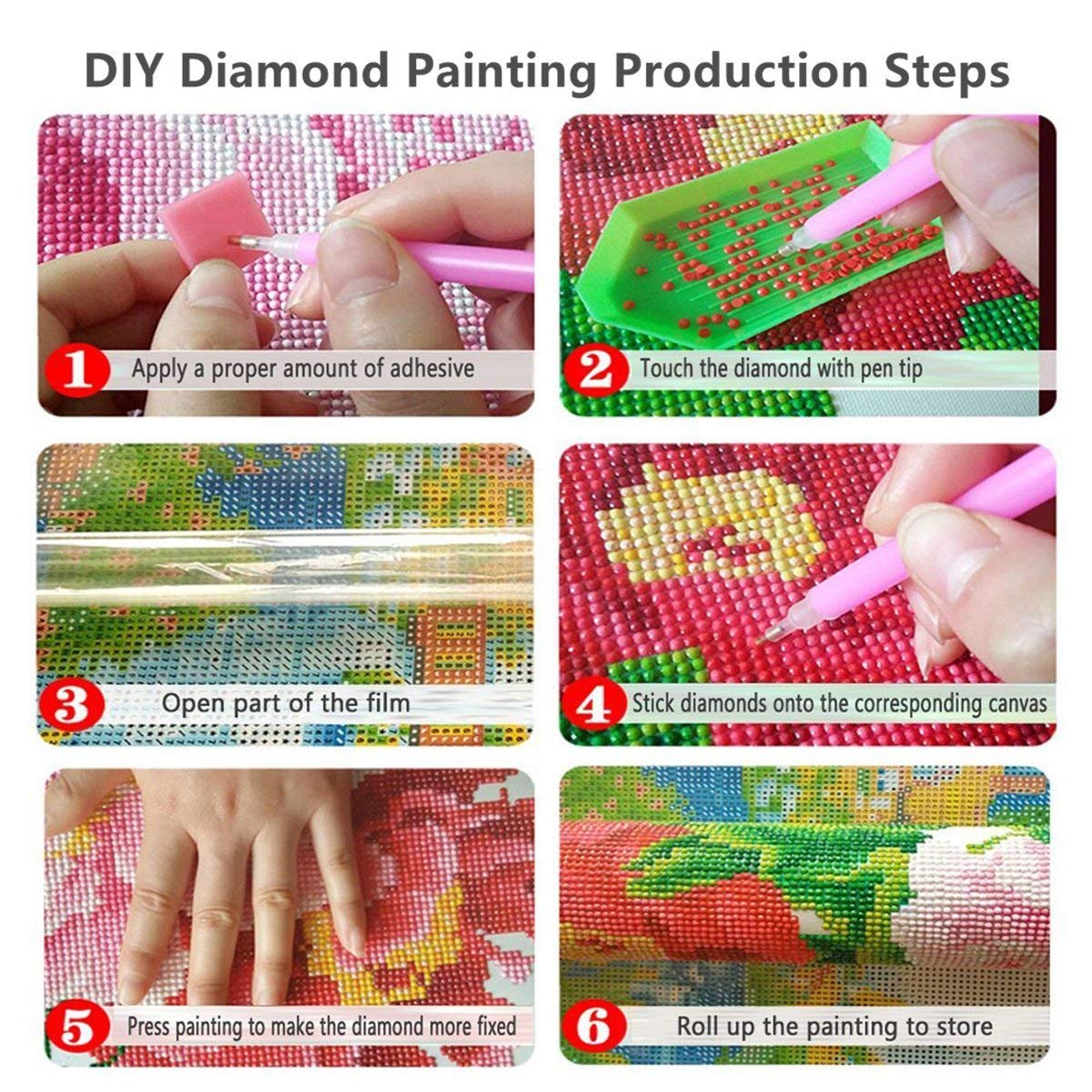 HASTHIP 5D Diamond Painting Kit, Diamond Painting Kit for Adults, Witches in Halloween, Suitable for Beginners to Complete Wall Decoration, Decompression Crafts. Canvas
