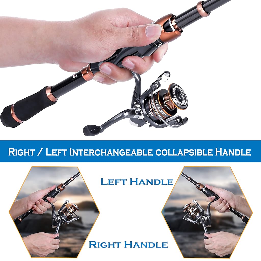 Proberos® Fishing Rod Reel Set 6.8Ft Strong Glass Fiber Fishing Rod Reel with Fishing Line, Fishing Lures Accessories Kit & Carry Bag for Saltwater Freshwater