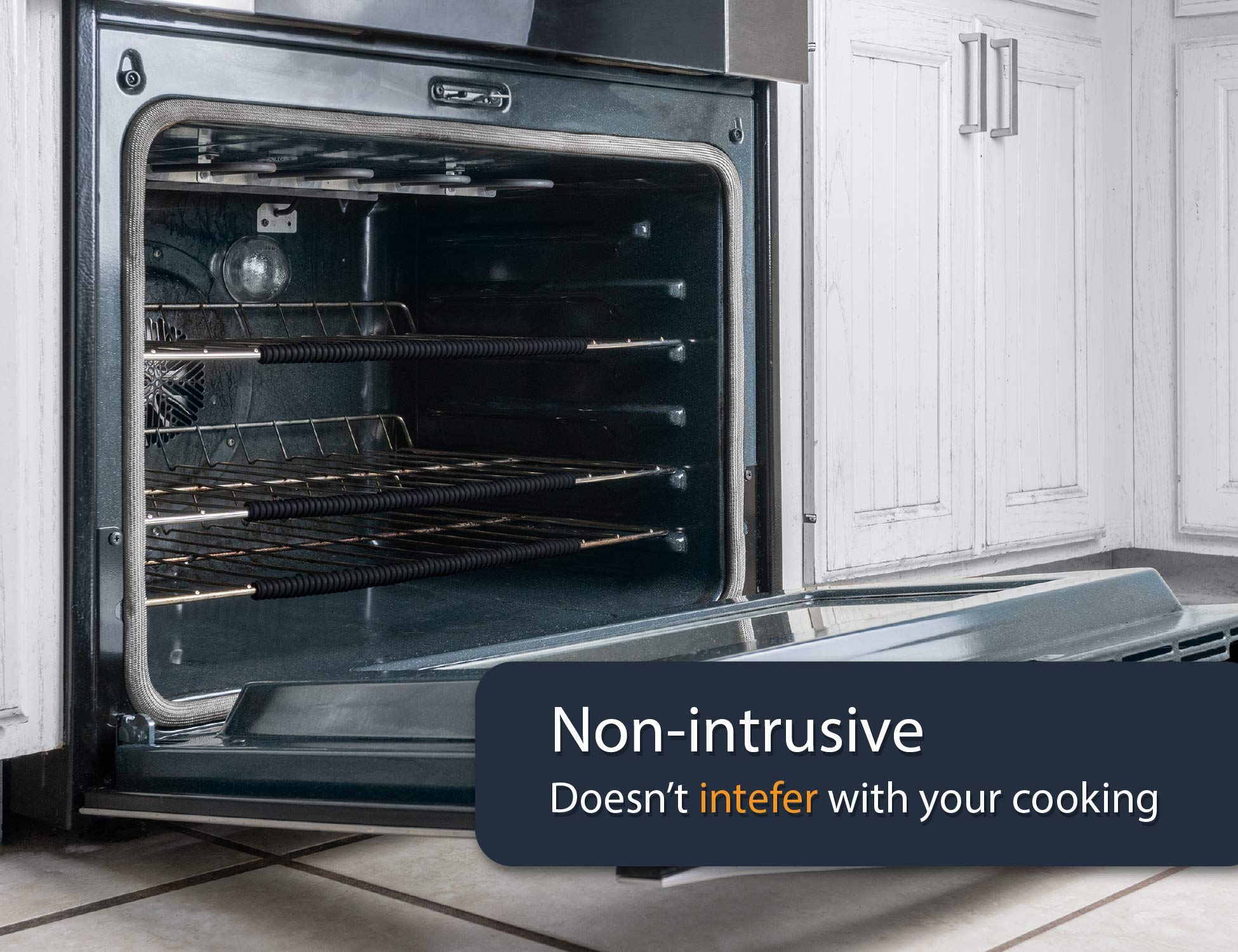 HASTHIP Black Pack of 3 Heat Resistance Silicone Oven Rack Shields Guards,Protects Against Burns and Scars,Oven Rack Protectors,14 Inches Long