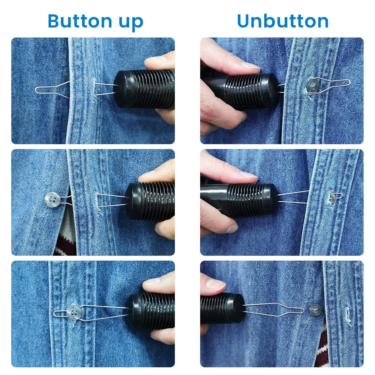 HASTHIP Buttoning Hook Dressing Aid 2 in 1 Button Hook and Zipper Pull Dual End Adaptive Dressing Aids Tool for Seniors, Arthritis Patients, Hand Injury Recovery