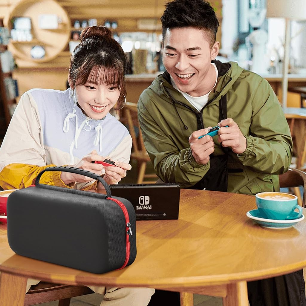 ZORBES® Compatible with Switch Storage Bag Travel Case for Switch/OLED Game Console EVA Waterproof Anti-scratch Travel Bag Accessories Storage Bag for Switch/OLED, with 20 Switch Games Slots