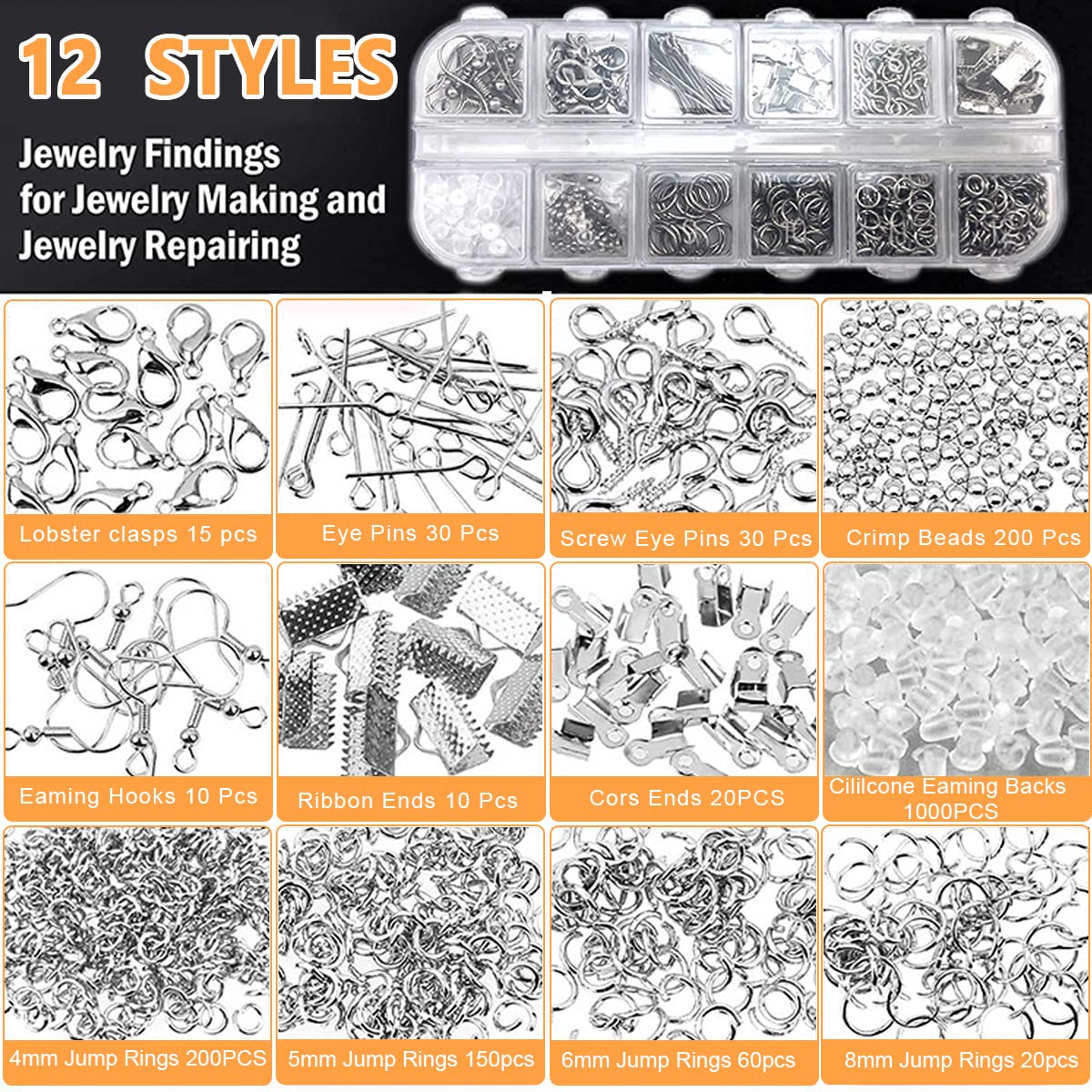 HASTHIP Jewelry Making Tools with Portable case, DIY Work Materials Kit with Complete Set of Jewellery Making Tools for Earings Necklace etc